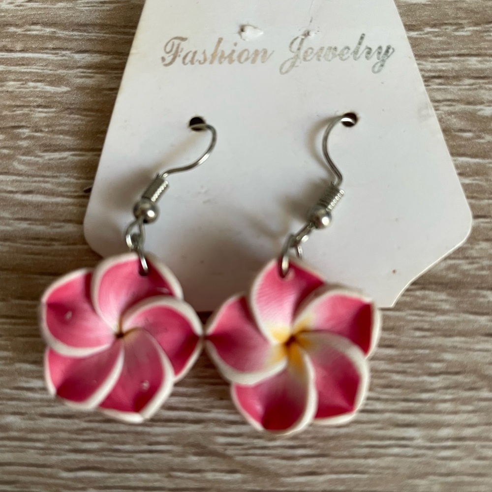 Pink Floral Earrings
